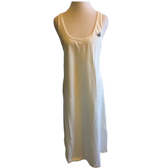 VTG 80's Ralph Lauren White Cotton Nightgown Slip Maxi Dress Long Pjs Crest Logo - Picture 5 of 11